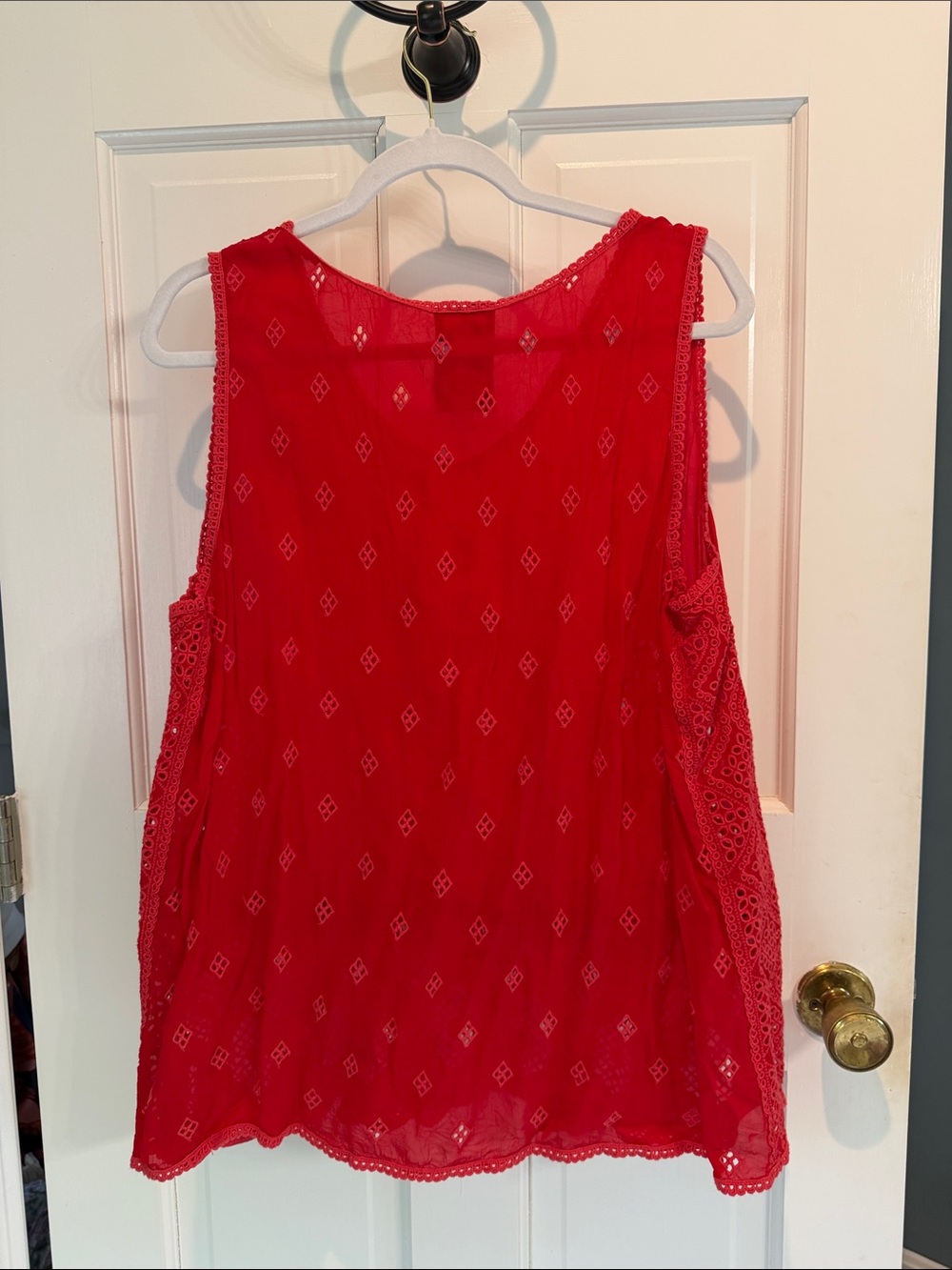 Johnny Was Bright Red Embroidered Peasant Top - Picture 4 of 5